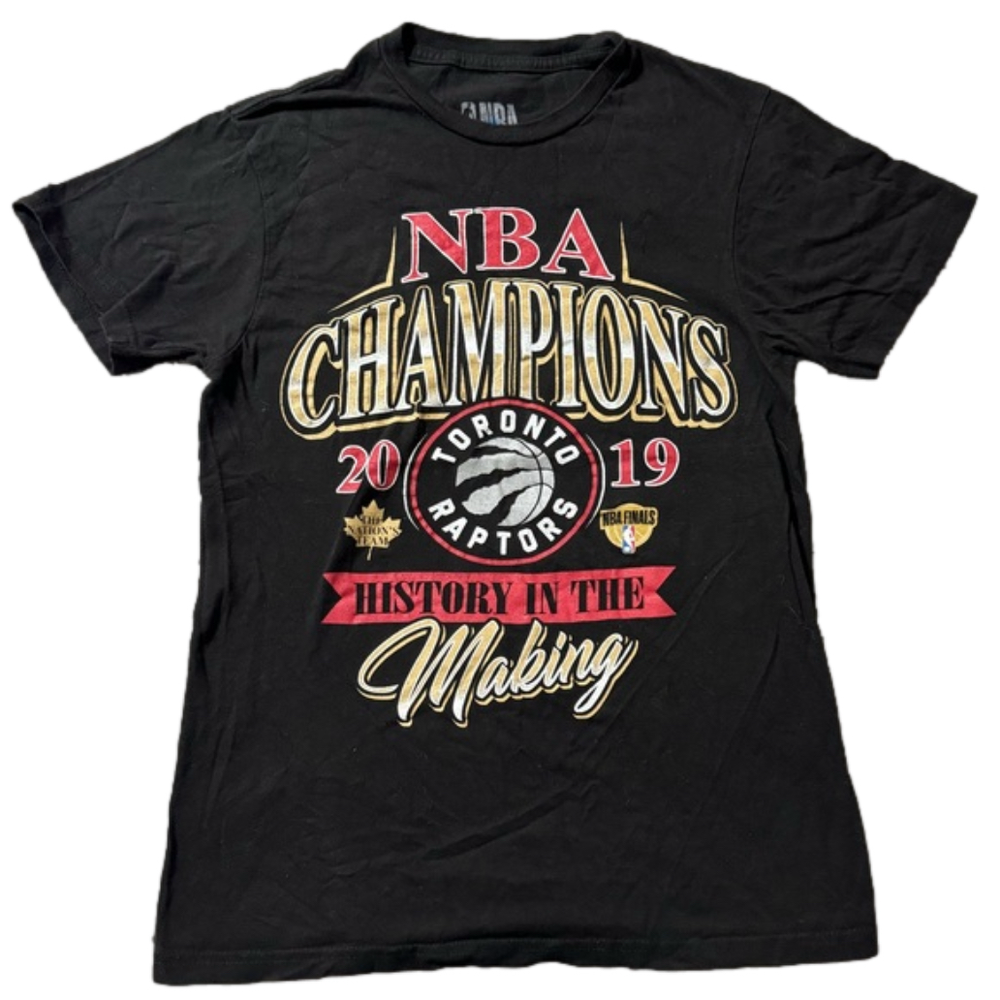 NBA Toronto Raptors Basketball Men’s Small 100% Cotton Black T-Shirt